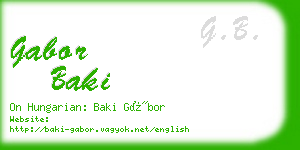 gabor baki business card